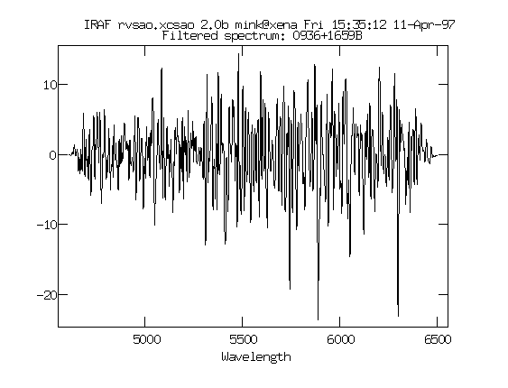 xcsao object filtered spectrum