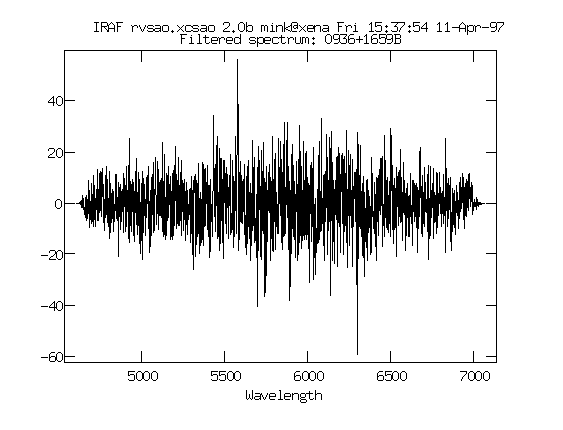 xcsao object filtered spectrum